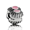 Abstract silver clip with pink enamel  №     790578EN24 