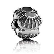 Abstract silver clip with black enamel  №     790578EN16 